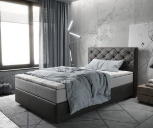 Boxspring postel Dream-Great 120x200 cm mikrovlákno antracitová