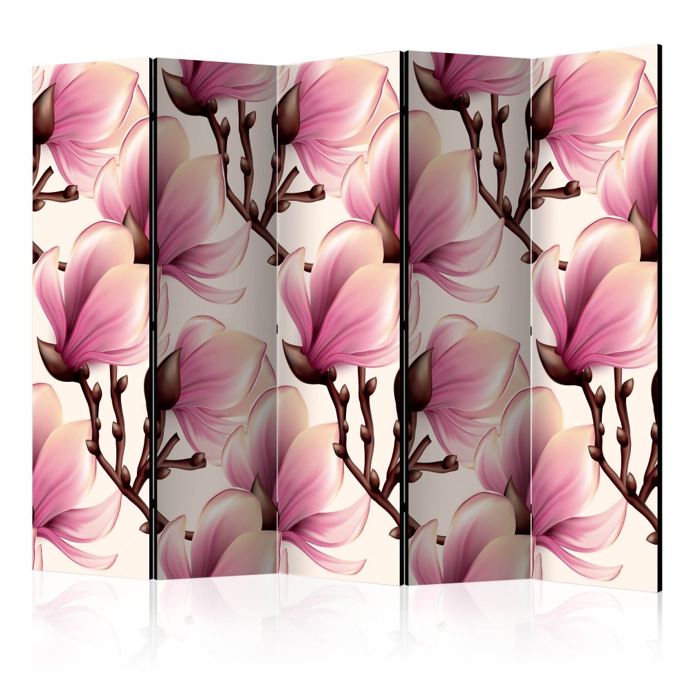 E-shop Paraván Blooming Magnolias Dekorhome 225x172 cm (5-dielny)