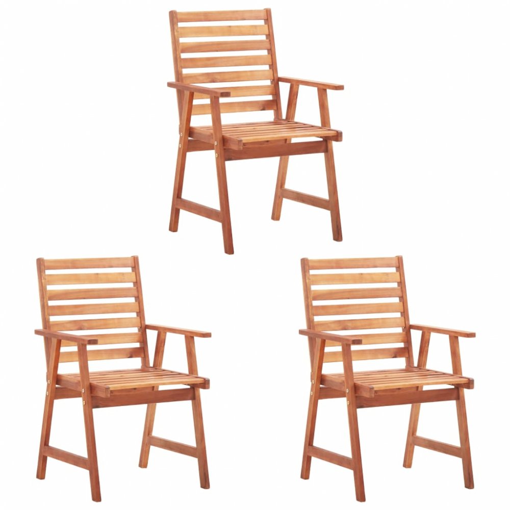 Zahradní jídelní židle 3 ks akáciové dřevo Dekorhome,Zahradní jídelní židle 3 ks akáciové dřevo Deko