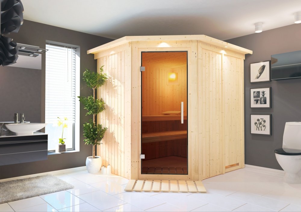 E-shop Interiérová fínska sauna 196 x 170 cm Dekorhome