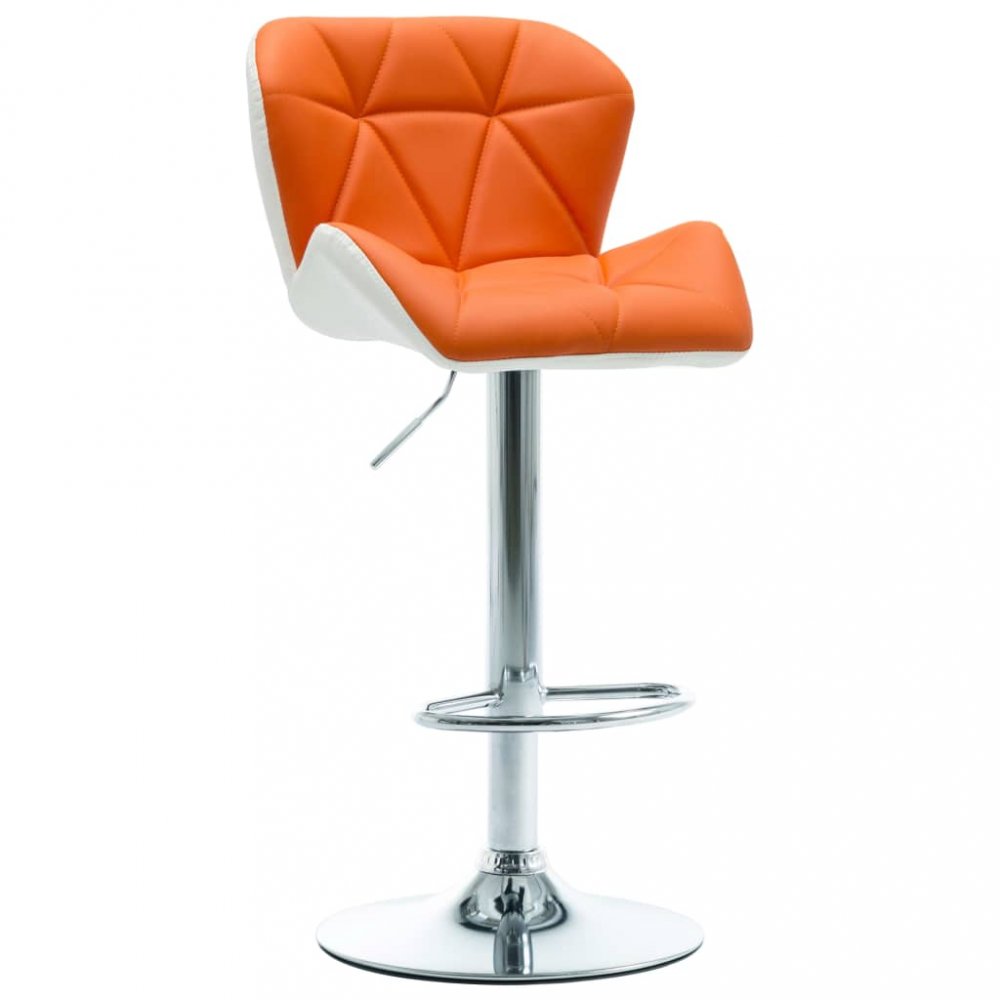 Barová židle umělá kůže / chrom Dekorhome Oranžová