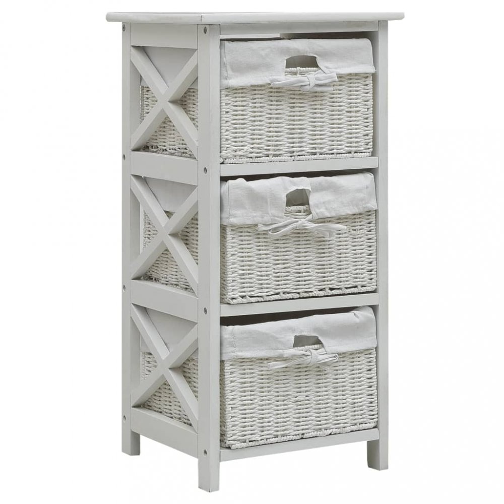 Regál se 3 košíky pavlovnie Dekorhome Bílá