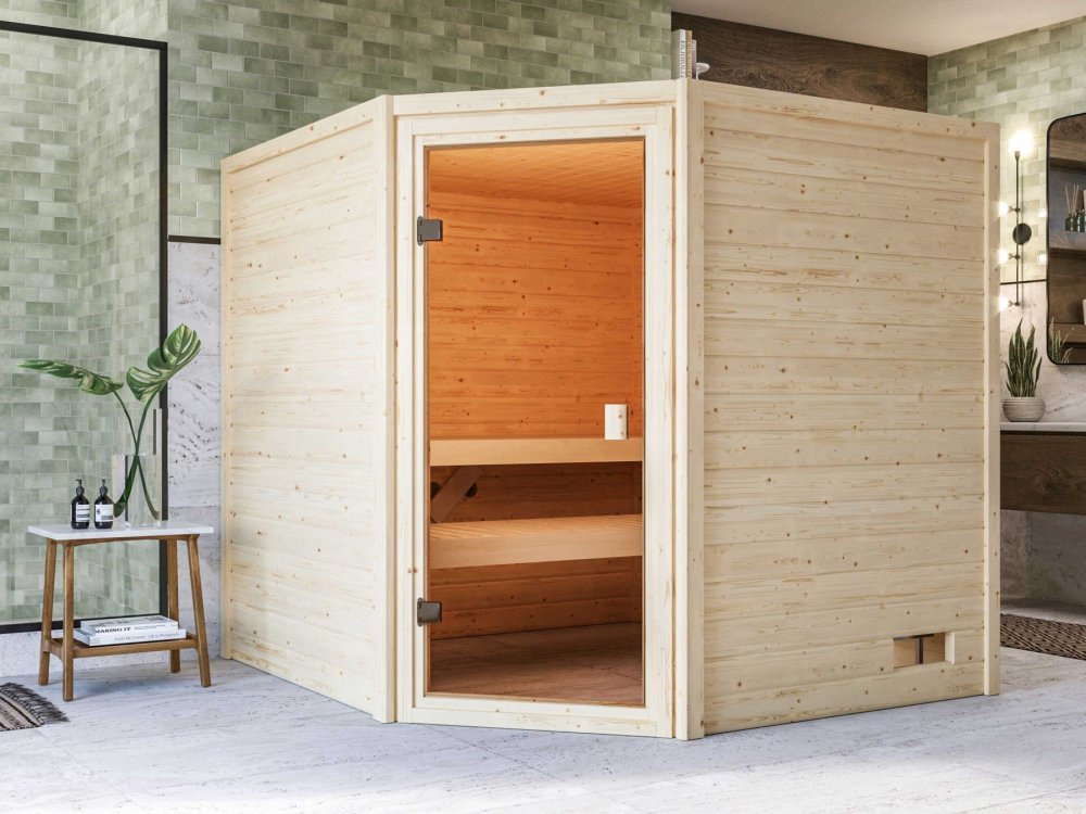 Interiérová finská sauna 195x195 cm Dekorhome,Interiérová finská sauna 195x195 cm Dekorhome