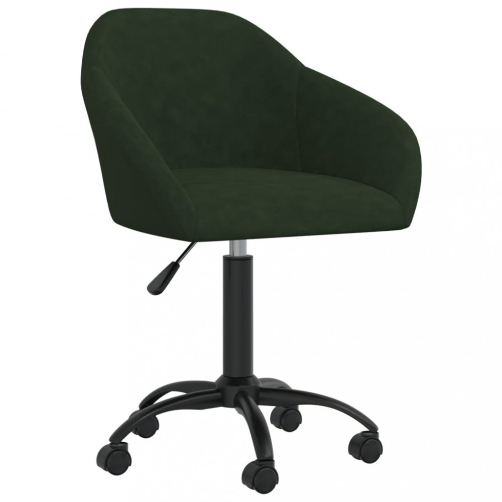 Otočná jedálenská stolička zamat / kov Dekorhome Tmavo zelená