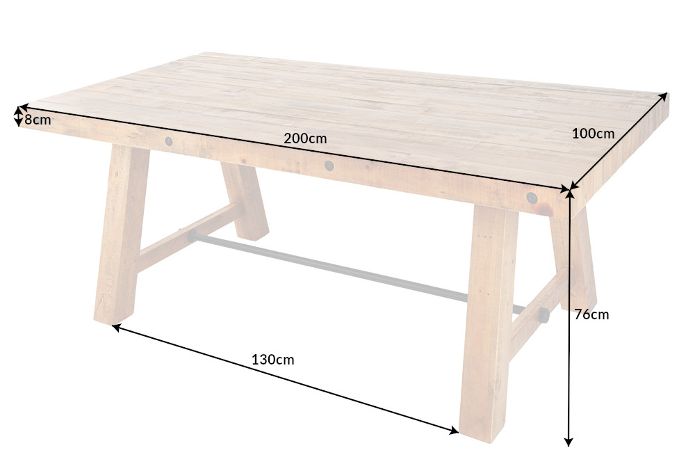 Jedálenský stôl FÉNIX Dekorhome 200x100x76 cm