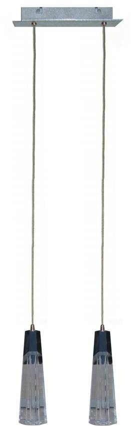 Závesná lampa s chrómovým nastaviteľným skleneným tienidlom 2xG4 20W Erica