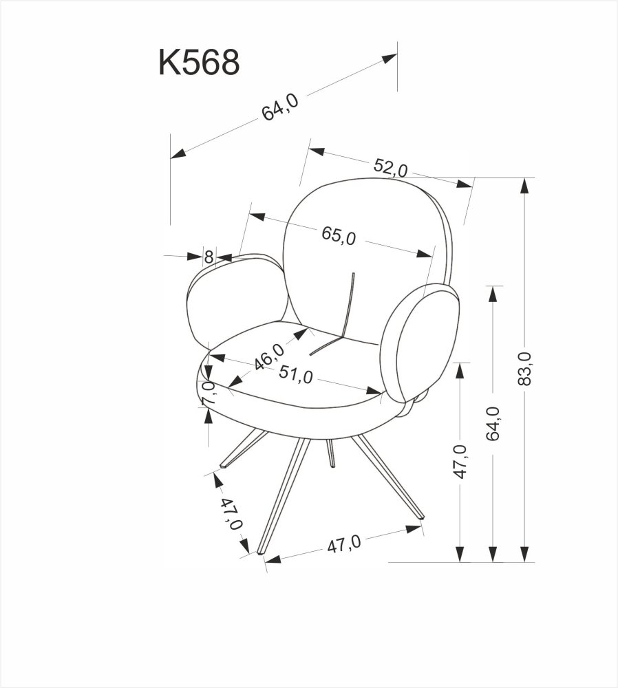 Otočné jedálenské kreslo K568 Halmar