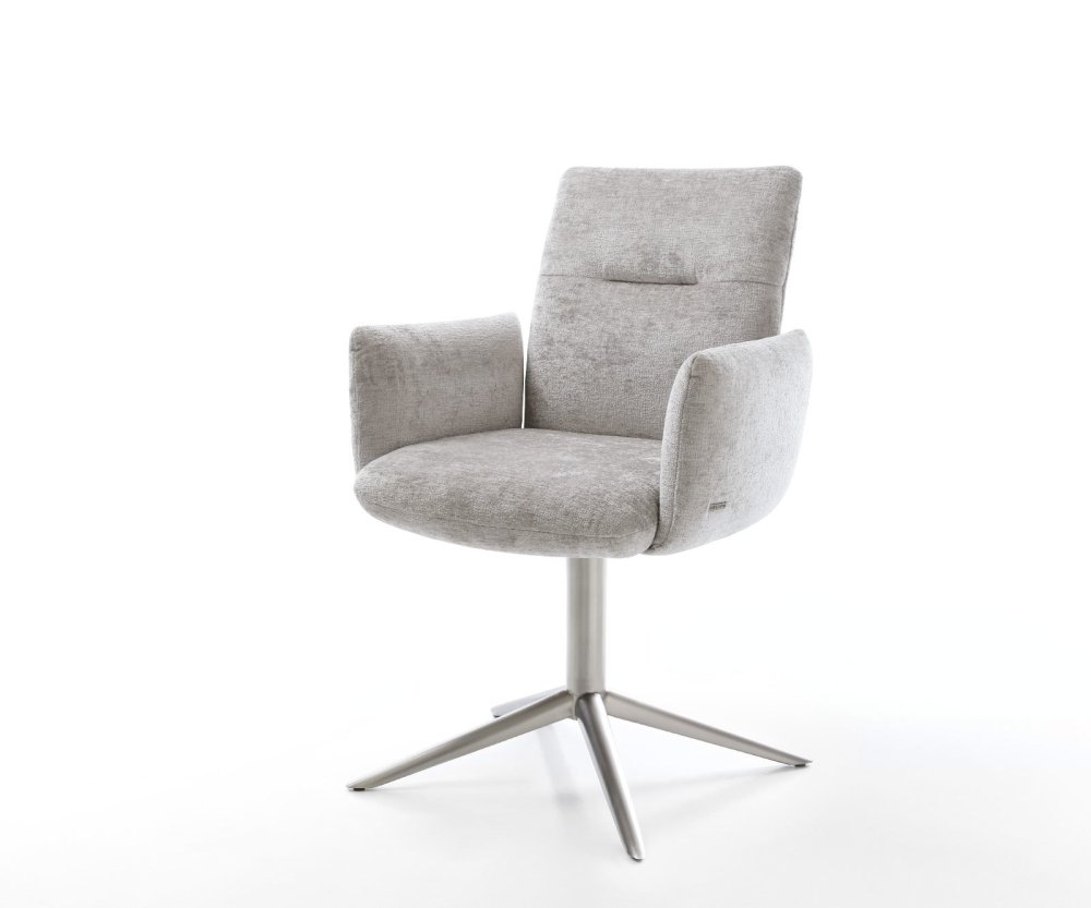 Otočná židle Jova-Flex s područkami žinylka stříbrnošedá Podnož