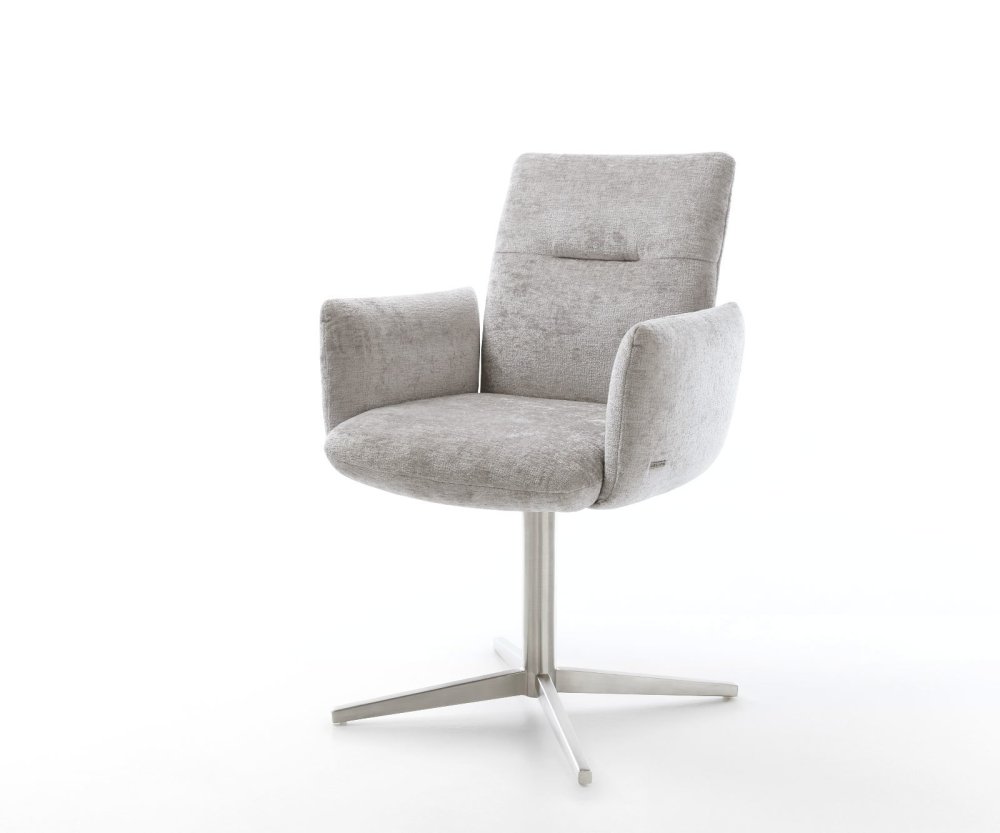 Jídelní židle Jova-Flex s područkami žinylka stříbrnošedá