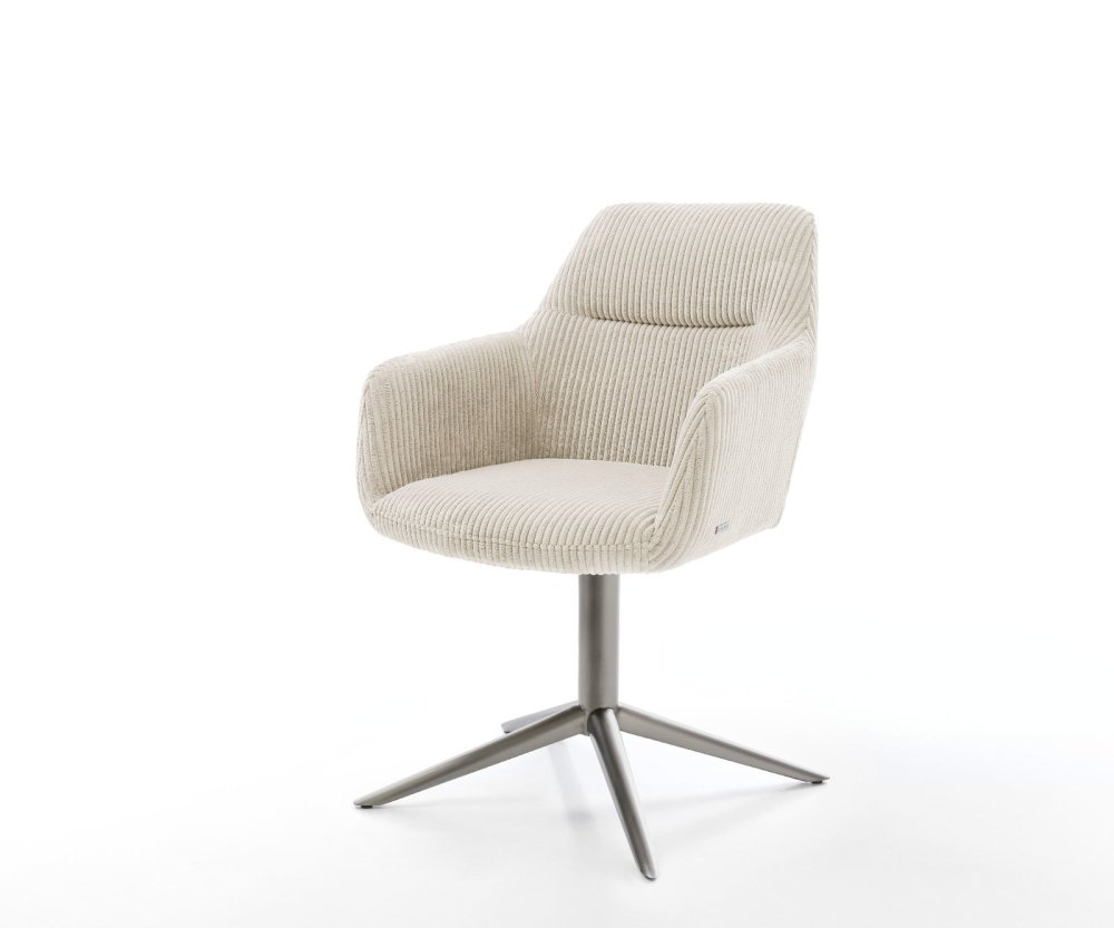 Otočná jedálenská stolička Pejo-Flex plyšový manšester béžová podstava