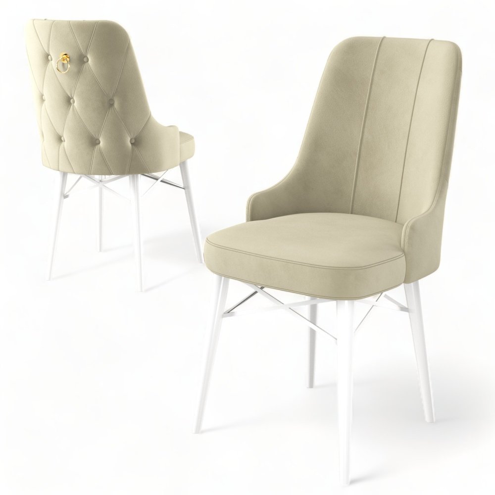 Súprava stoličiek (4 kusy) Pare - Cream, White
