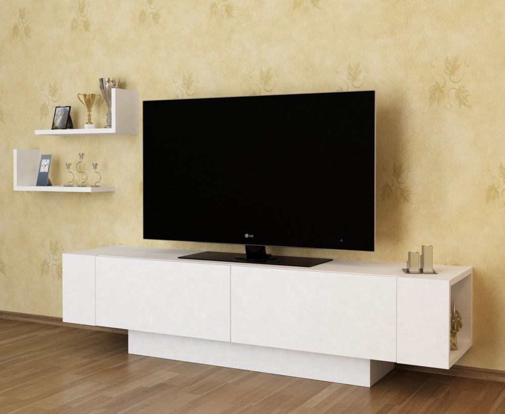 TV stěna / Sestava pod TV Ekol - White (obrázek 8)