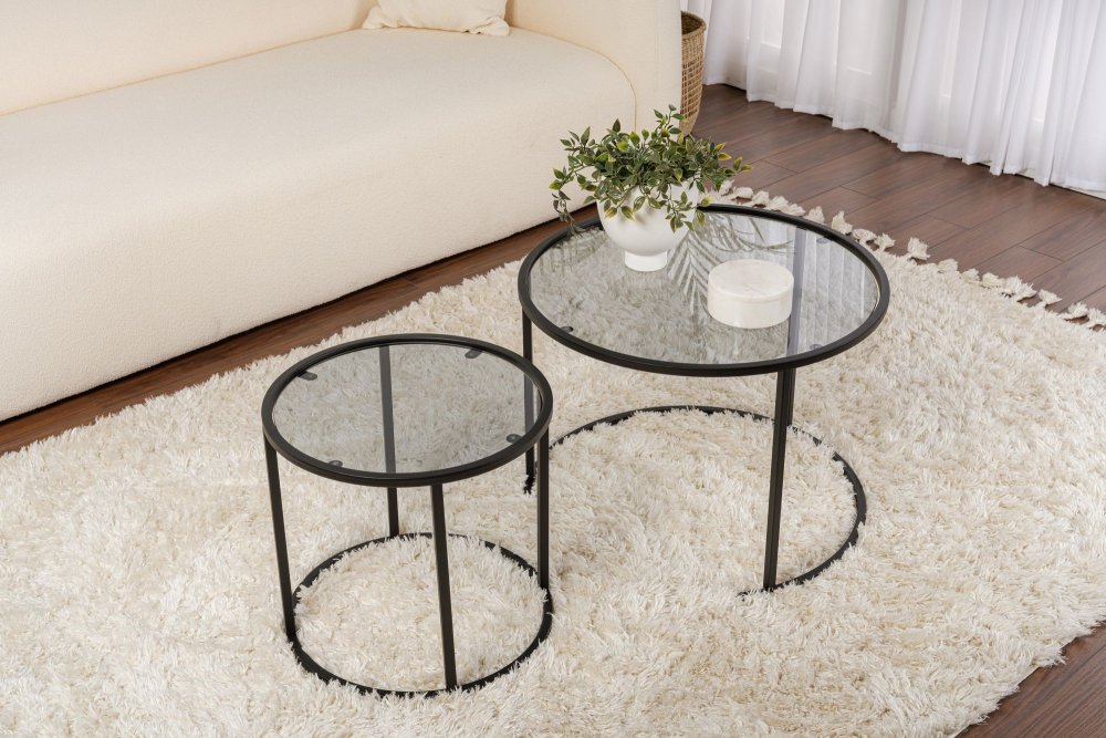Sada konferenčních stolků Aurum - 60, 42 - Black, Grey (obrázek 6)