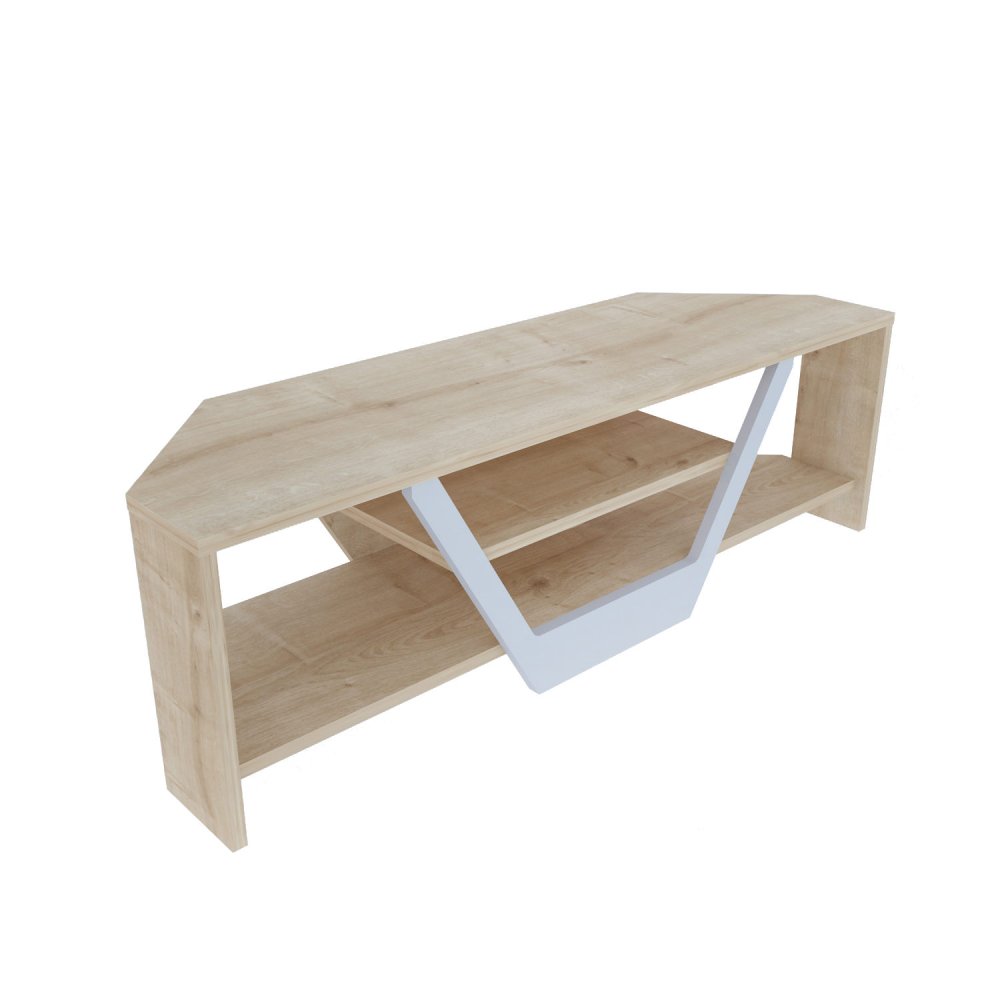 TV stolek Sares - Oak, White (obrázek 2)