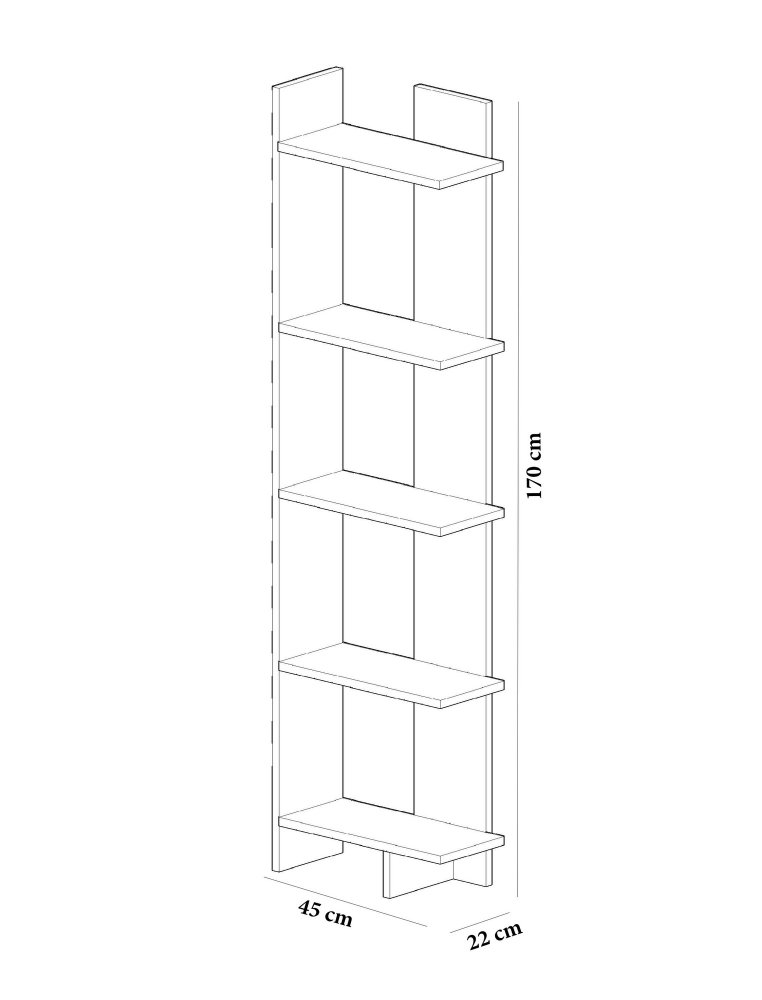 Knihovna Als - Teak, White (obrázek 3)