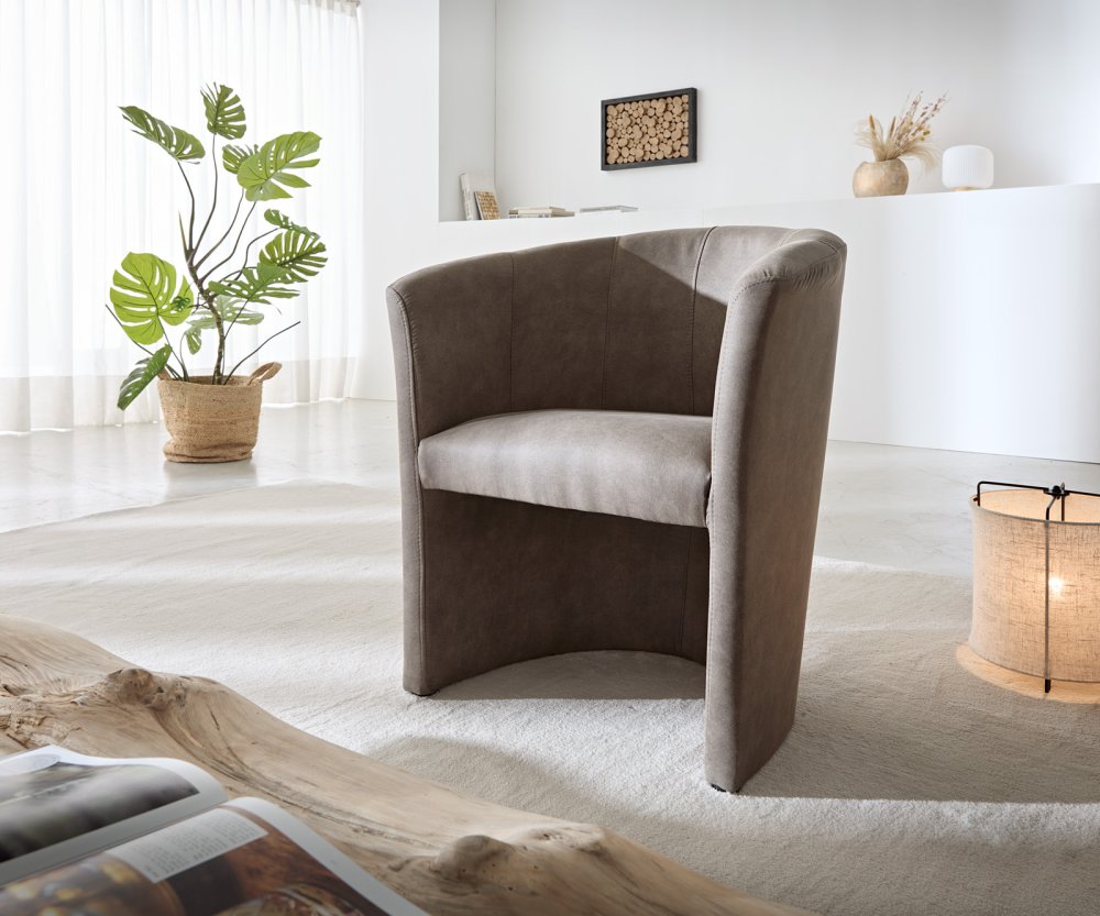 Koktailové kreslo Pieder vintage taupe čalúnené vintage vzhľad