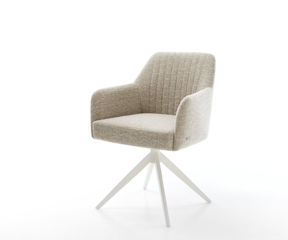 Jídelní židle Greg-Flex tkanina Měkký béžová křížová podnož