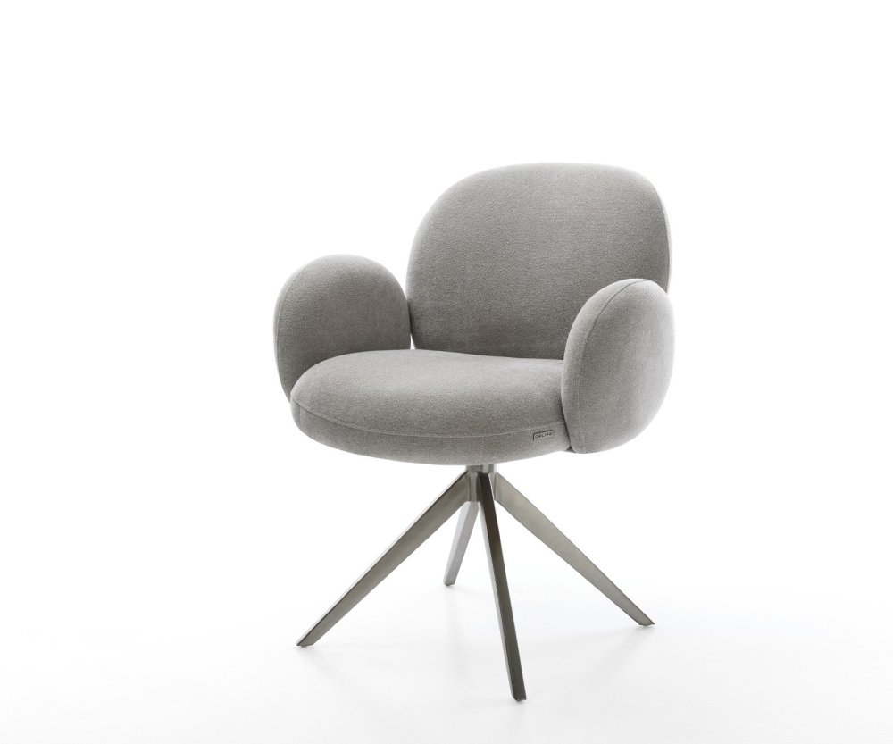 Jedálenská stolička Nube-Flex s opierkami texturovaná látka mäkký sivá