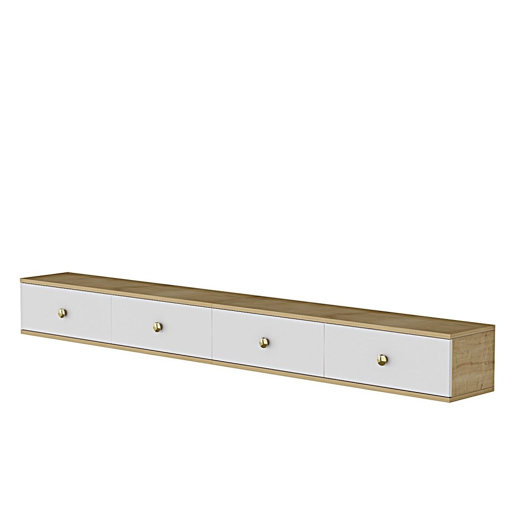TV stolek Zuzu Double - Sapphire Oak, White (obrázek 9)