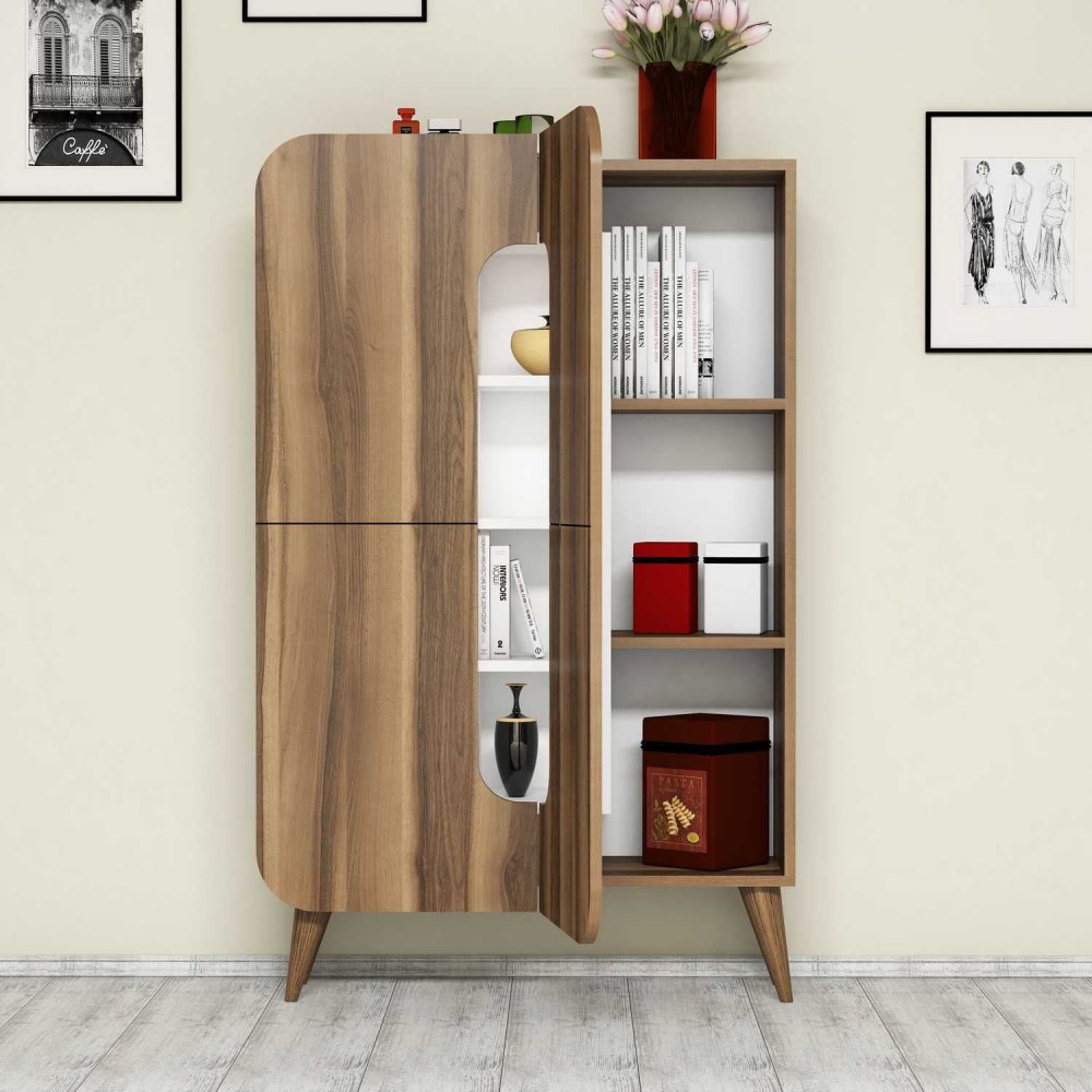 Víceúčelová skříňka Mine - Walnut, White (obrázek 4)