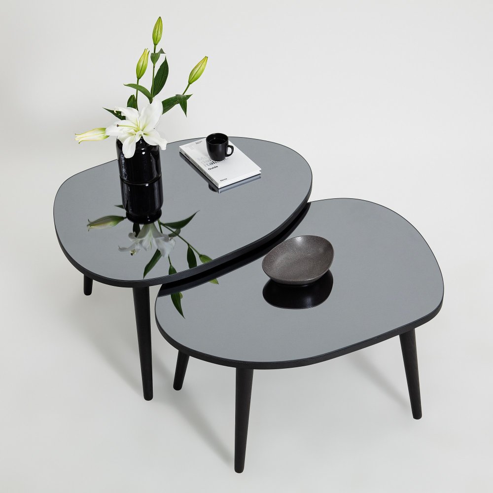 Sada odkládacích stolků (2 kusy) Gusto Set- Black, Fume (obrázek 6)