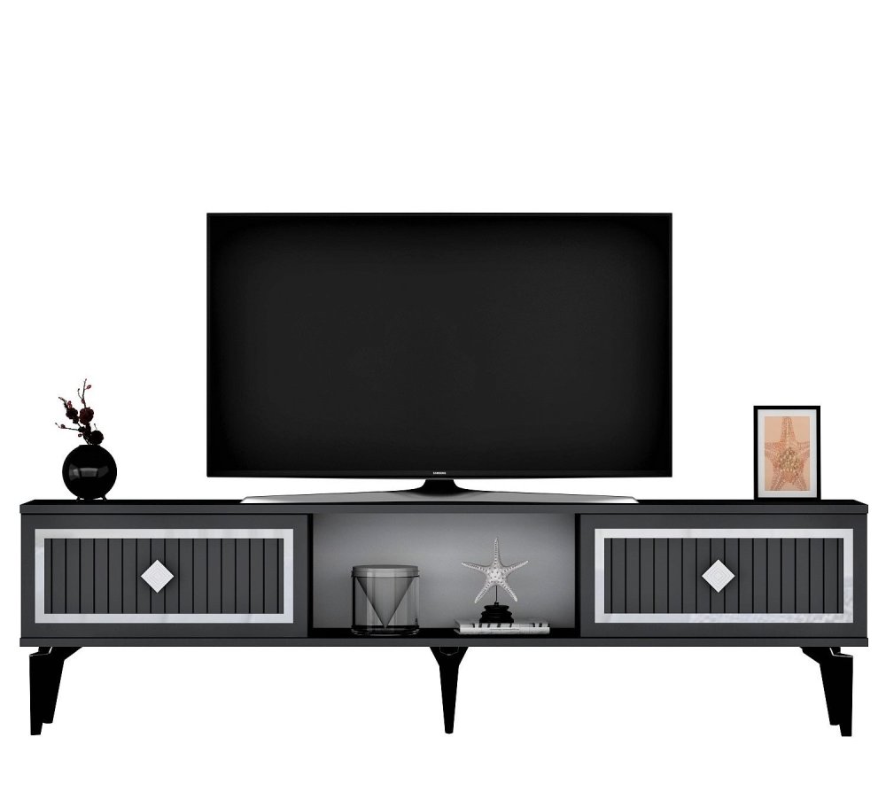 TV stolík Nil - Anthracite, Silver