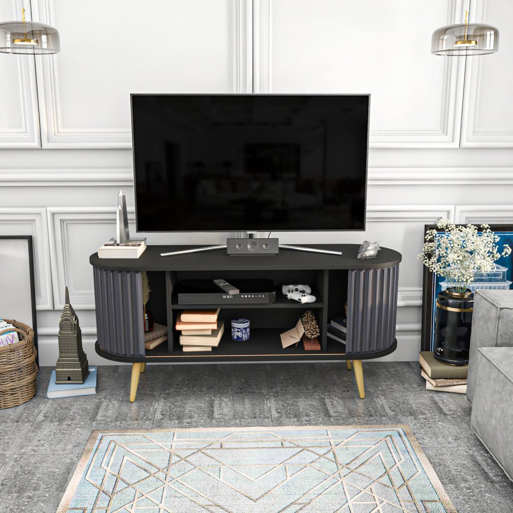 TV stolek Stor - Black, Anthracite (obrázek 8)