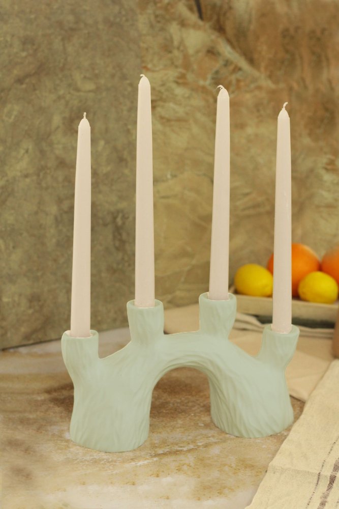 Candlestick Set (5 Pieces) Odun - Khaki