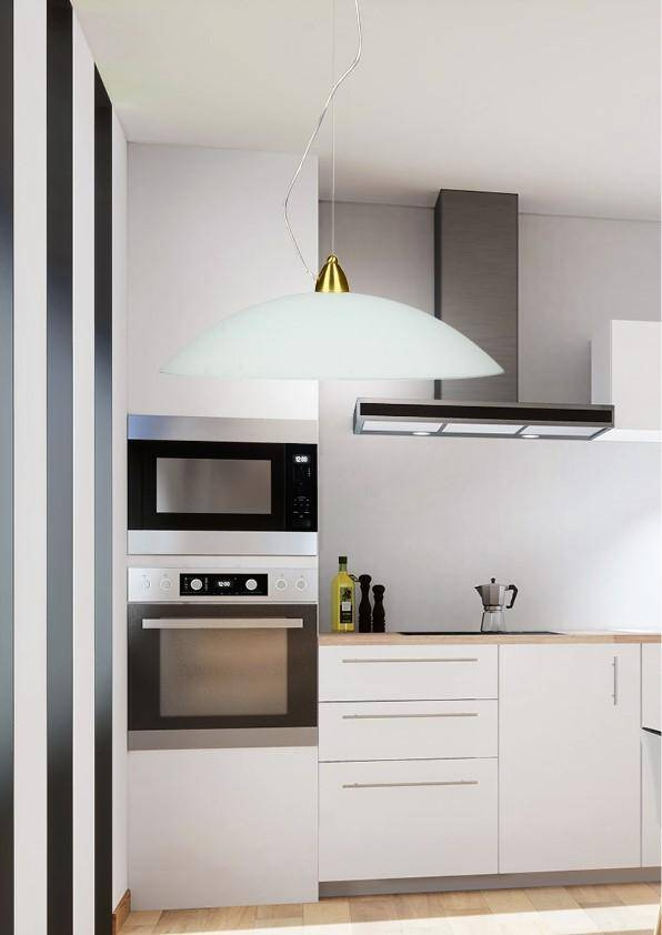 LAMPA SUFITOWA WISZĄCA OTEO E27 BIAŁY MOSIĄDZ MAT