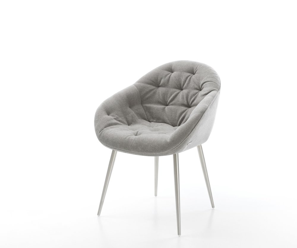 Jedálenská stolička Gaio-Flex štruktúrovaná látka mäkký sivá 4-nohá