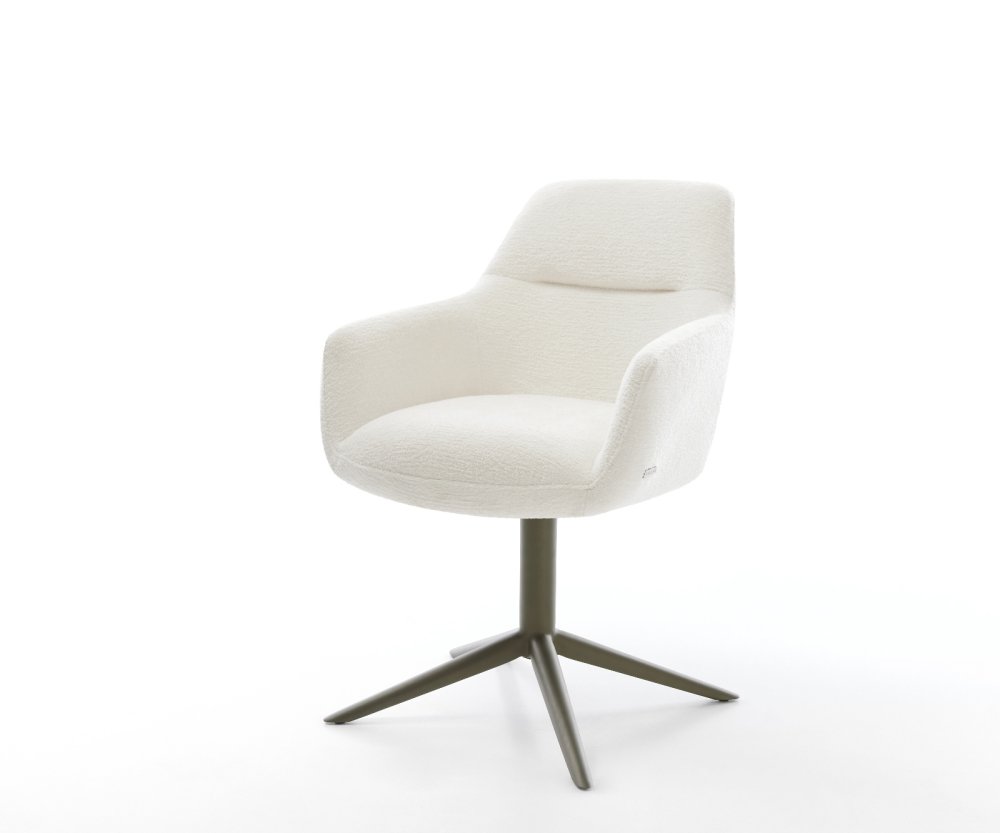 Jedálenská stolička Pejo-Flex bouclé mäkký béžová krížová podstava