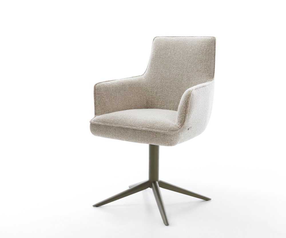 Jedálenská stolička Heira-Flex s opierkami tkanina mäkký béžová