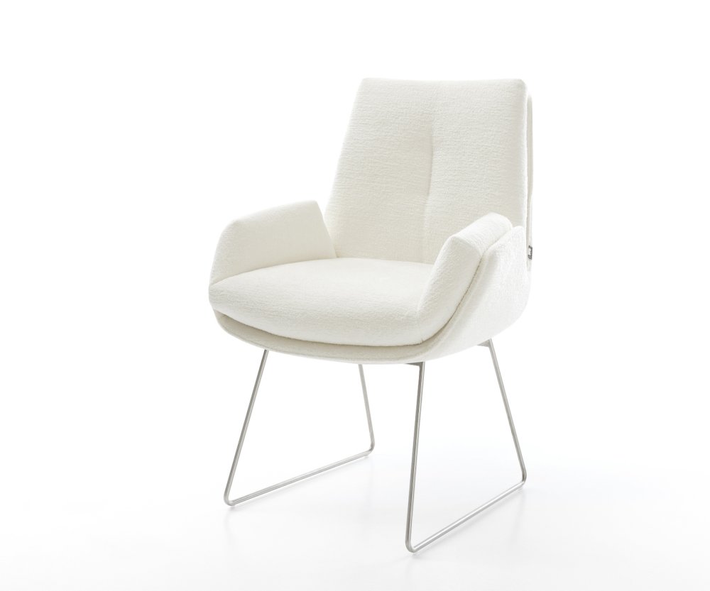 Jedálenská stolička Clea-Flex bouclé mäkký béžová tenká podstava