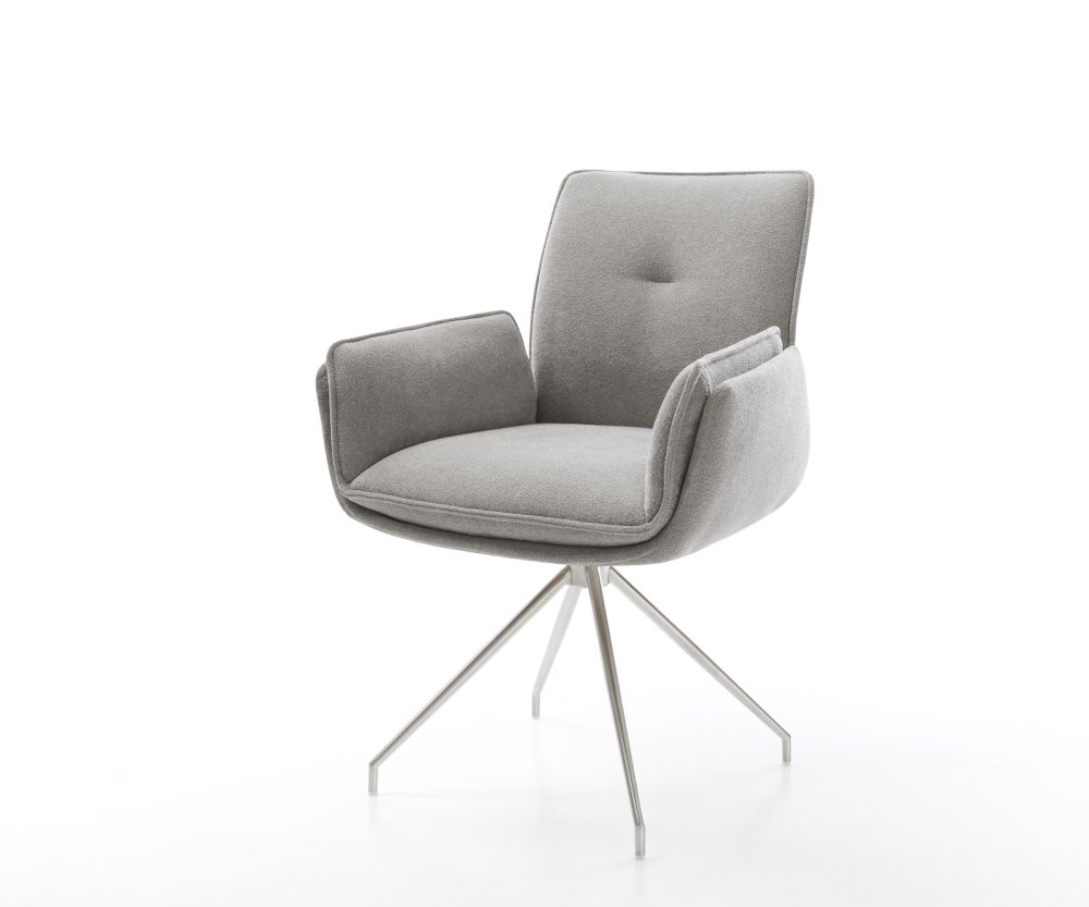 Jedálenská stolička Nela-Flex texturovaná látka mäkký sivá krížová