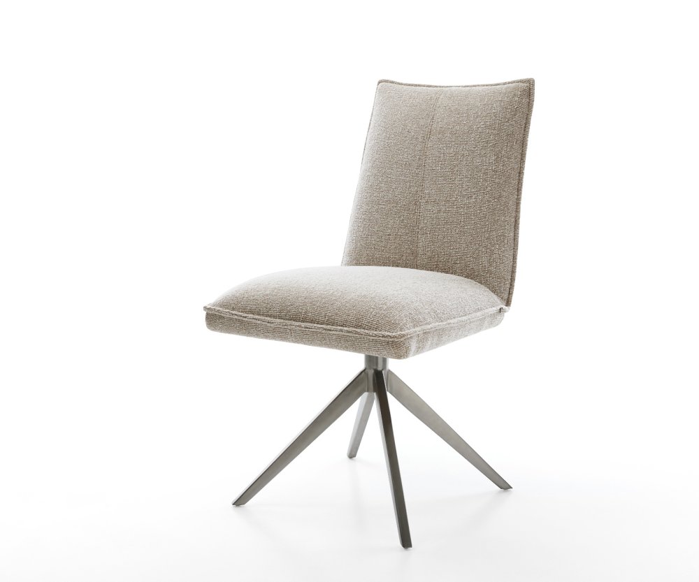 Jedálenská stolička Lelio-Flex tkanina mäkký béžová krížová podstava