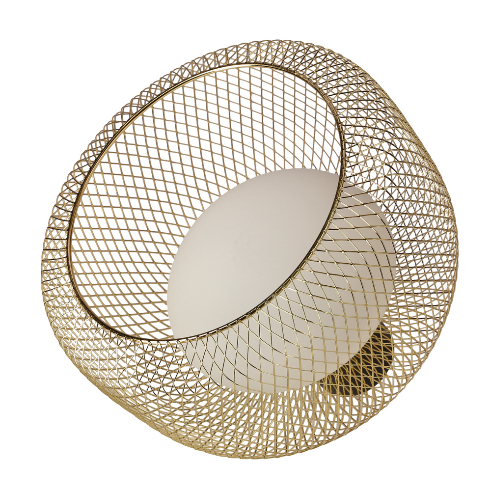 Lampa wisząca Sopra 32 czarno złota z kloszem drucianym nad stół