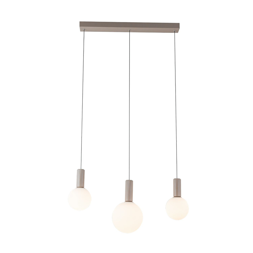 Lampa wisząca Testa beżowa klosze kule nad stół do jadalni 3xG9