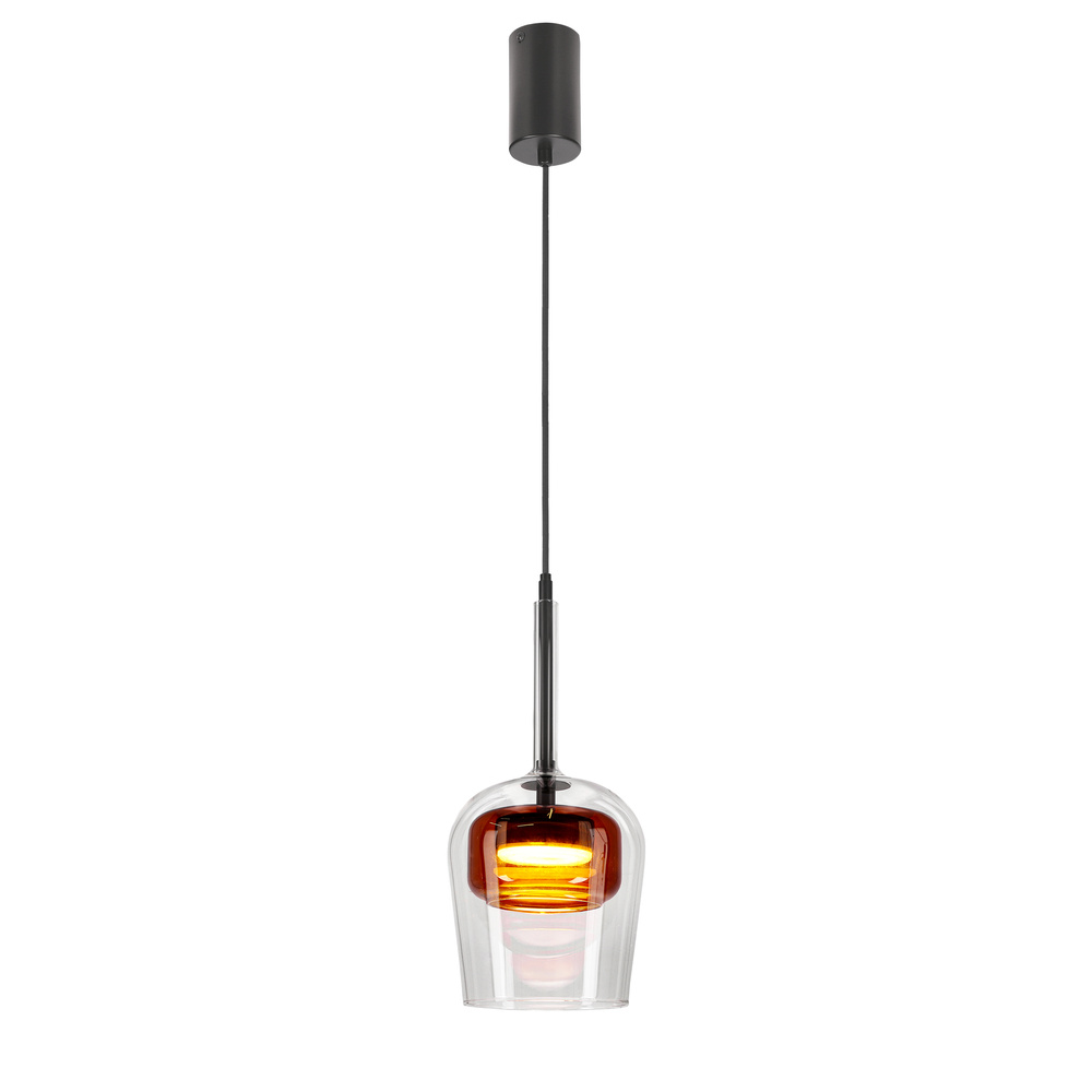 Levně Lampa wisząca Glaxi szklana klosz transparentny i brązowy 1xGX53 nad stół