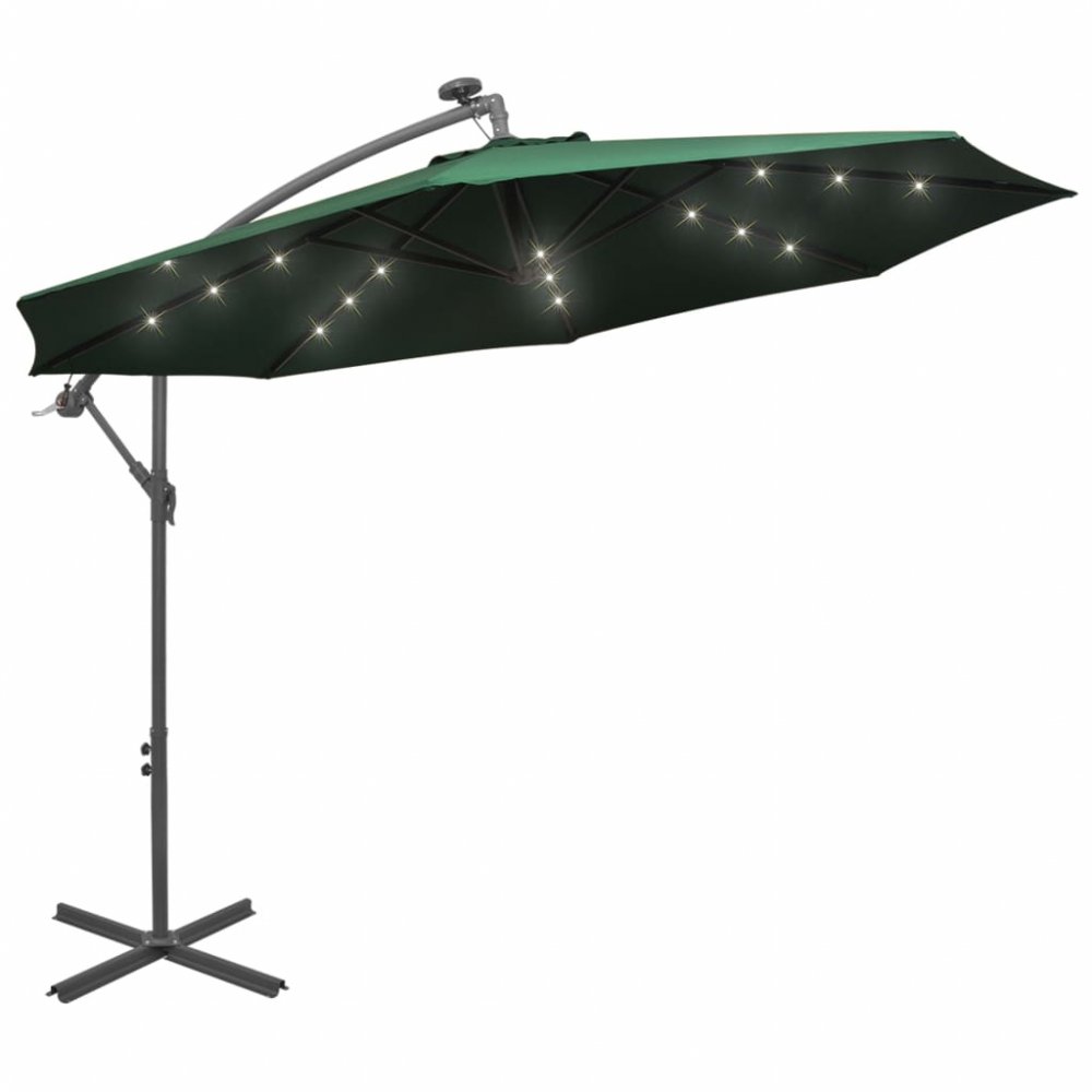 Konzolový slnečník s LED svetlami Ø 300 cm