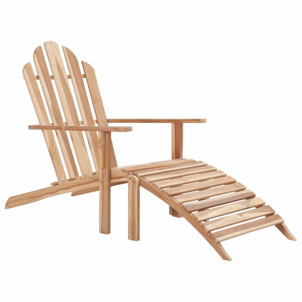 Záhradné kreslo Adirondack s podnožkou teak