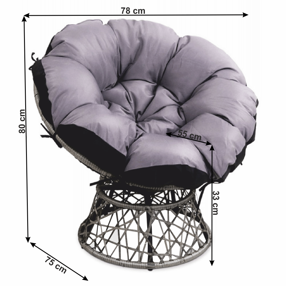 Otočné ratanové křeslo TRISS Tempo Kondela Šedá Obrázek