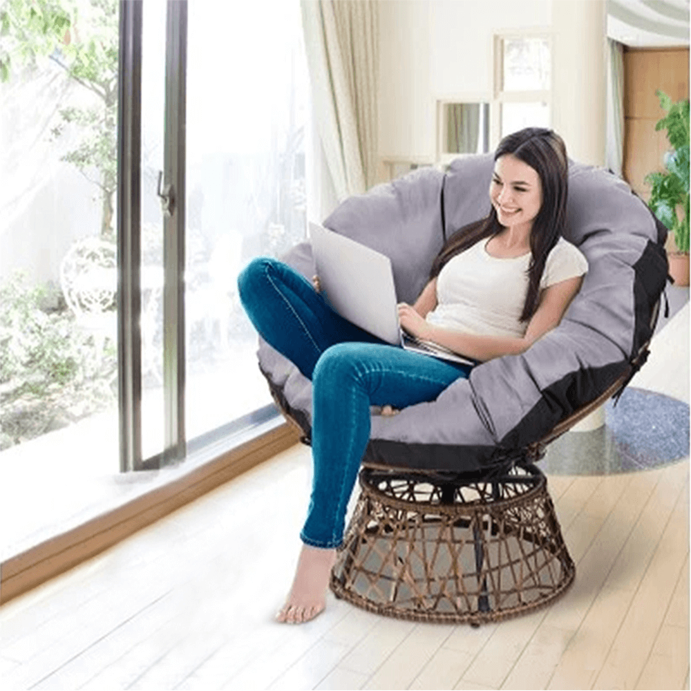 Otočné ratanové křeslo TRISS Tempo Kondela Šedá Obrázek