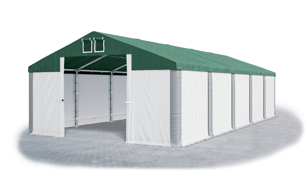 Garážový stan 6x10x3m střecha PVC 560g/m2 boky PVC 500g/m2 konstrukce ZIMA Bílá Zelená Šedé,Garážový