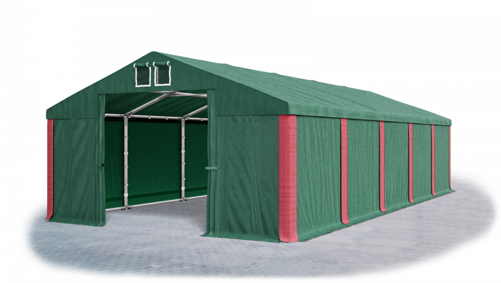 Garážový stan 4x6x2,5m střecha PVC 560g/m2 boky PVC 500g/m2 konstrukce ZIMA Zelená Zelená Červené,Ga