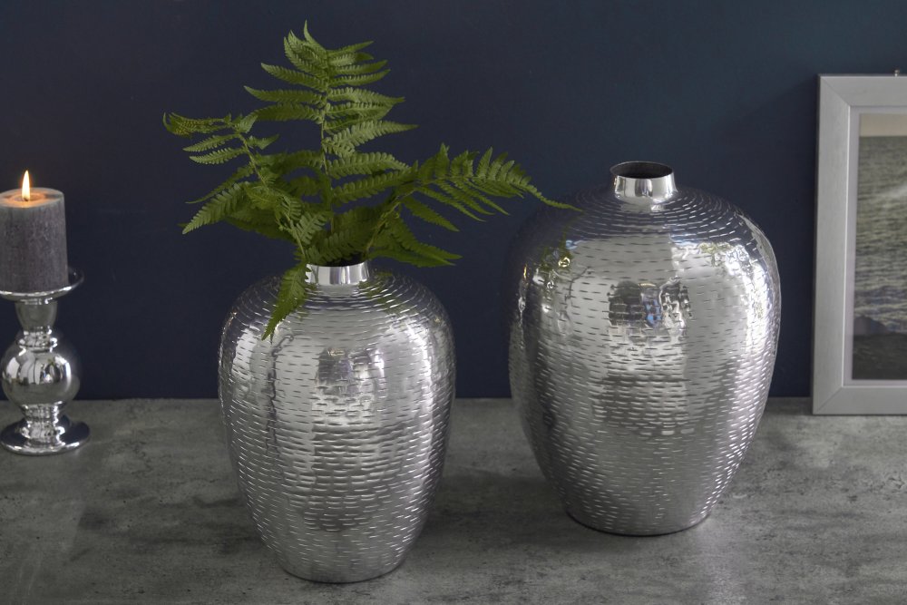 E-shop Stolní váza 2 ks SINIS  Stříbrná,Stolní váza 2 ks SINIS  Stříbrná