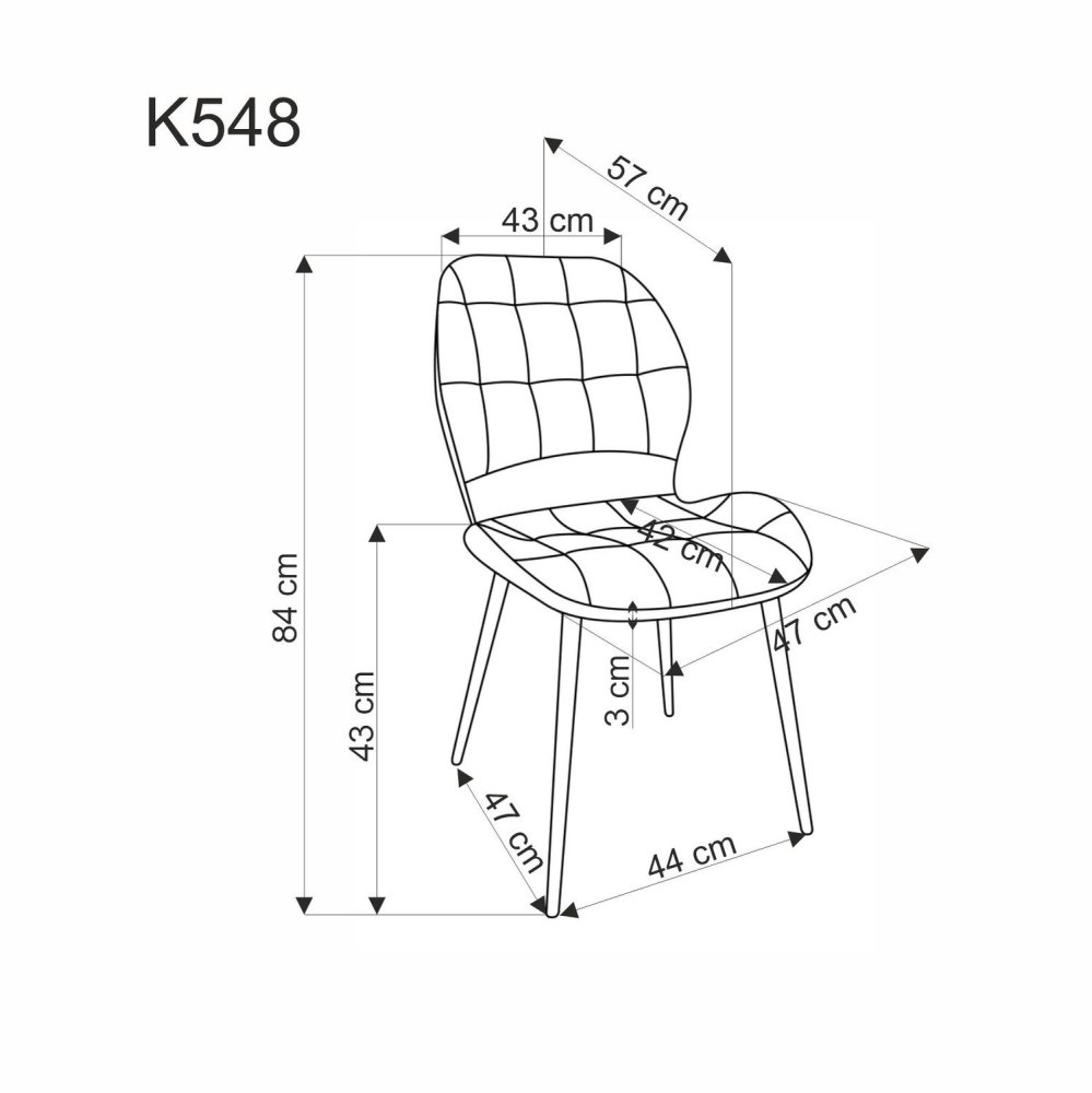 Jedálenská stolička K548 Halmar Sivá