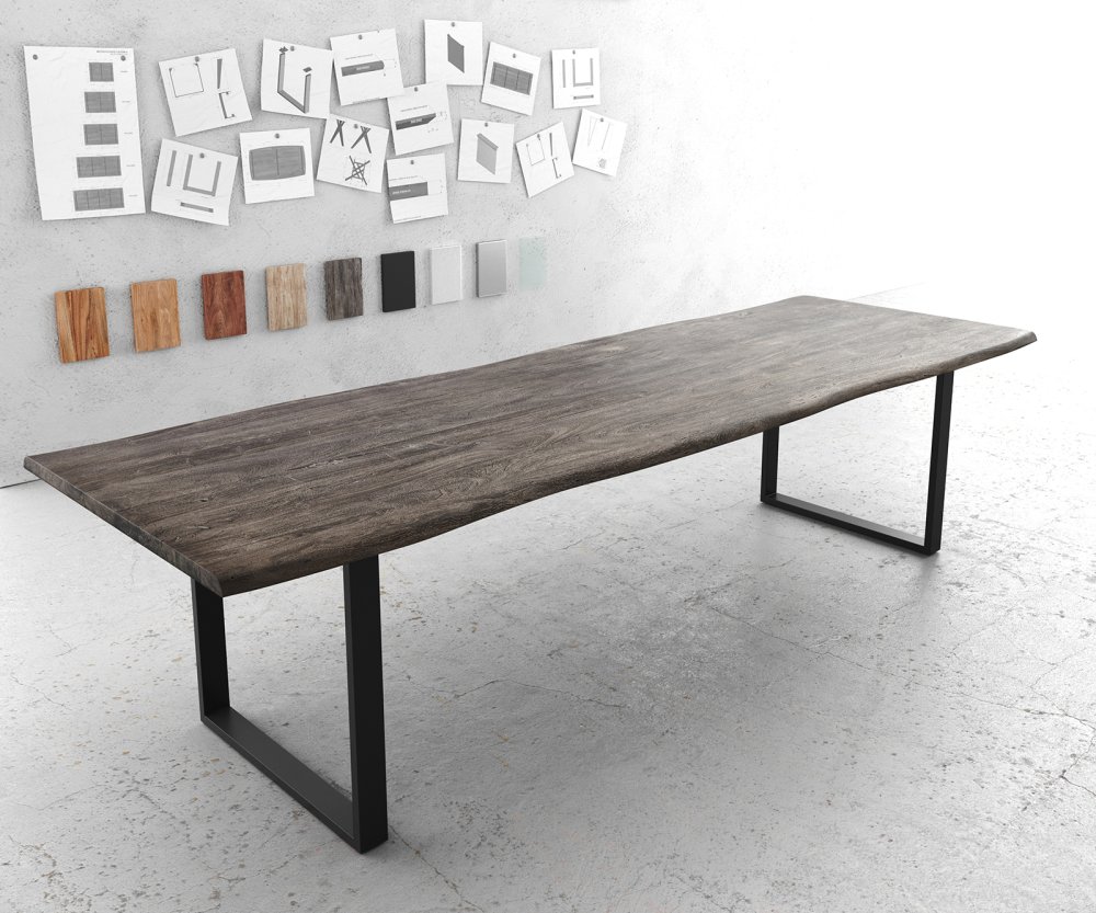 Jídelní stůl Edge 300x100 Xpodnož ve tvaru "L" tenká akácie