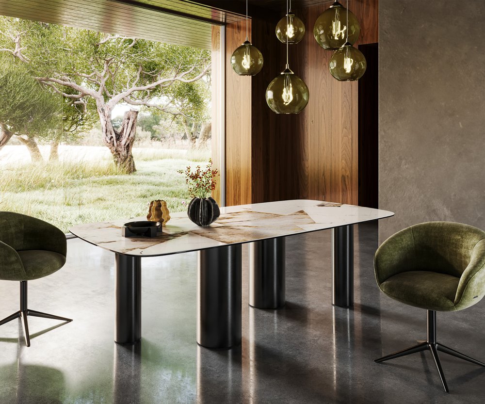 Jedálenský stôl Edge oválny 240x120 keramický Iris FmG Patagonia