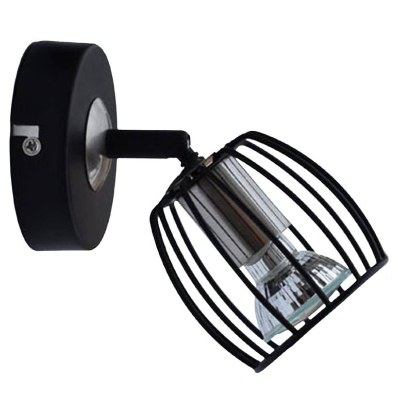Nástenná lampa 1X3W LED GU10 matná čierna+saténová ZONK