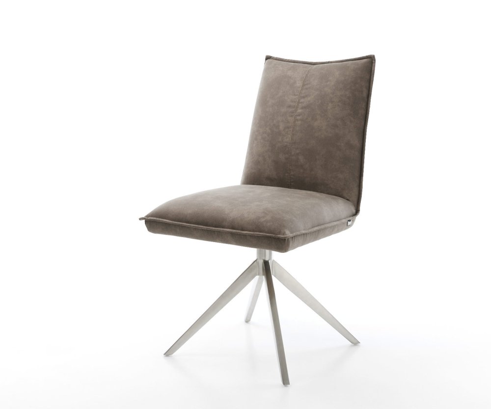 Otočné kreslo Lelio-Flex Mikrovlákno Taupe Vintage Cross Frame Wide